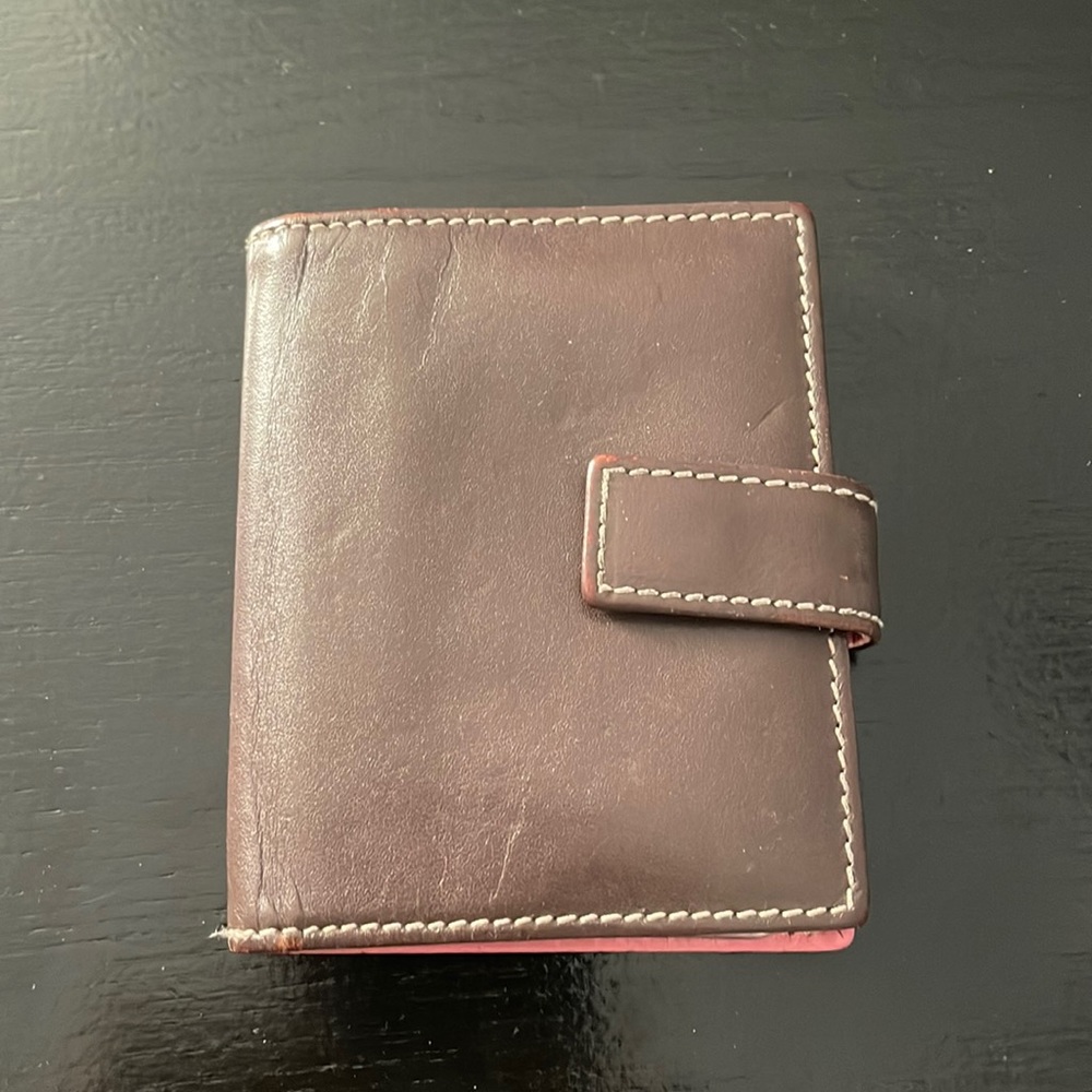 Vintage Kate Spade wallet brown and pink with snap
